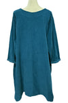 Transparente Corduroy Sunflower Dress in Teal
