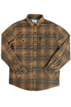 True Grit Drifter Plaid Long Sleeve 2 Pocket Shirt in Saddle