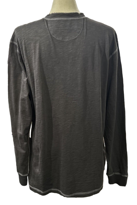 True Grit Heritage Slub Long Sleeve Henley in Carbon