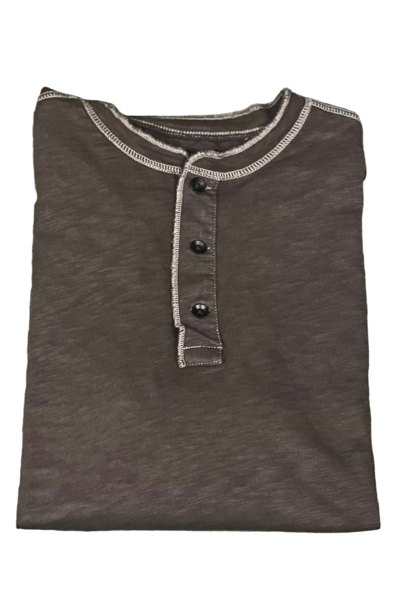 True Grit Heritage Slub Long Sleeve Henley in Carbon