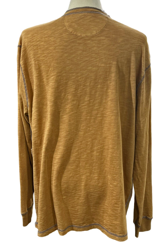 True Grit Heritage Slub Long Sleeve Henley in Saddle