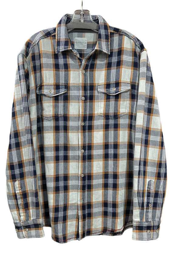 True Grit Indigos Plaids Winston Long Sleeve 2 Pocket Shirt in Sun/Indigo