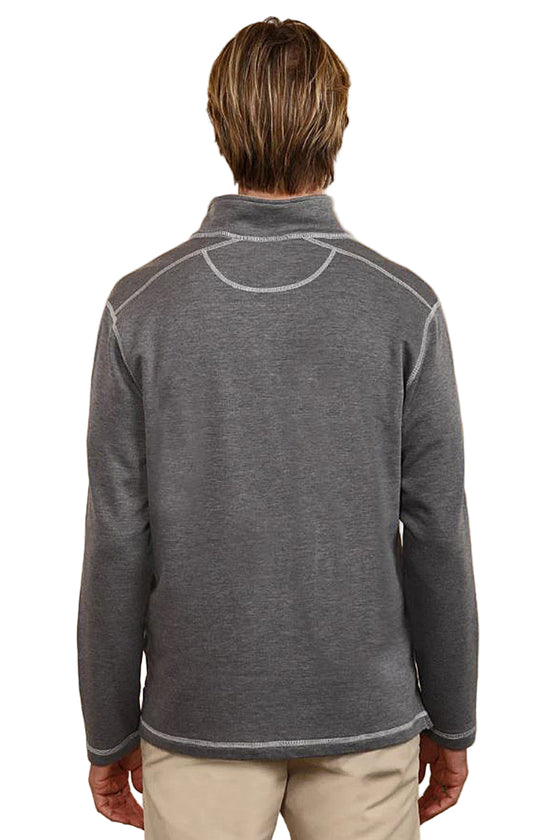 True Grit Sea Ranch Fleece 1/4 Zip Pullover in Charcoal