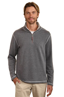  True Grit Sea Ranch Fleece 1/4 Zip Pullover in Charcoal