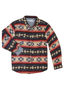  True Grit Tribal Long Sleeve 2 Pocket Shirt in Multi