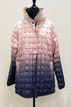 UBU Quilted Zip Front Reversible Jacket in Blush Ombre and Black