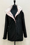 UBU Quilted Zip Front Reversible Jacket in Blush Ombre and Black