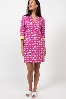  Uncle Frank By Ivy Jane Cat's Meow Dress in Magenta
