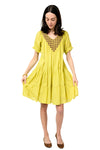 Uncle Frank By Ivy Jane Daisy Filled Yoke Dress in Olive Style 72655