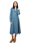 Uncle Frank By Ivy Jane Denim Midi Caftan in Indigo Style 72651