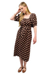 Uncle Frank By Ivy Jane Dot Linen Dress in Brown Style 72702