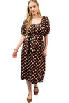 Uncle Frank By Ivy Jane Dot Linen Dress in Brown Style 72702