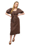 Uncle Frank By Ivy Jane Dot Linen Dress in Brown Style 72702