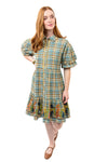 Uncle Frank By Ivy Jane Embroidered Flounce Dress in Blue Plaid