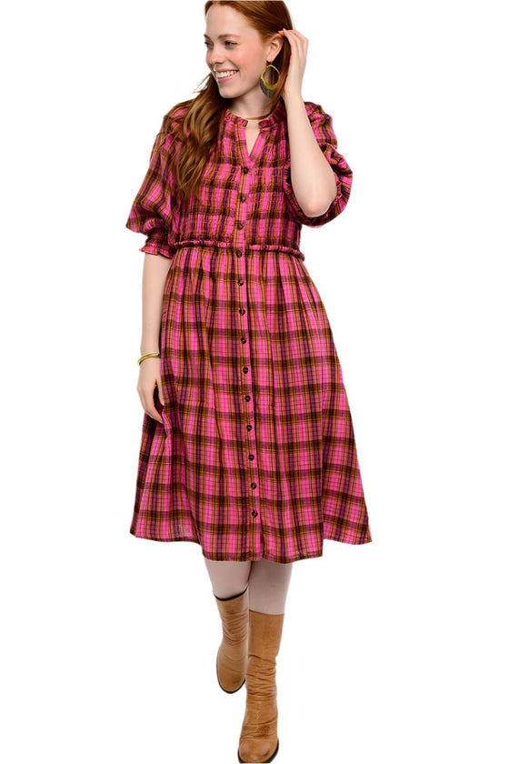Uncle Frank by Ivy Jane Gauze Plaid Smocked Dress in Berry Style 73627 Large / Berry Uncle Frank by Ivy Jane Gauze Plaid Smocked Dress in Berry Style 73627 Large / Berry