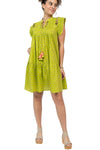 Uncle Frank By Ivy Jane Lattice Trim Dress in Lime - Style 75642