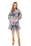 Uncle Frank By Ivy Jane Paisley Flounce Shirt Dress in Navy Style 72658