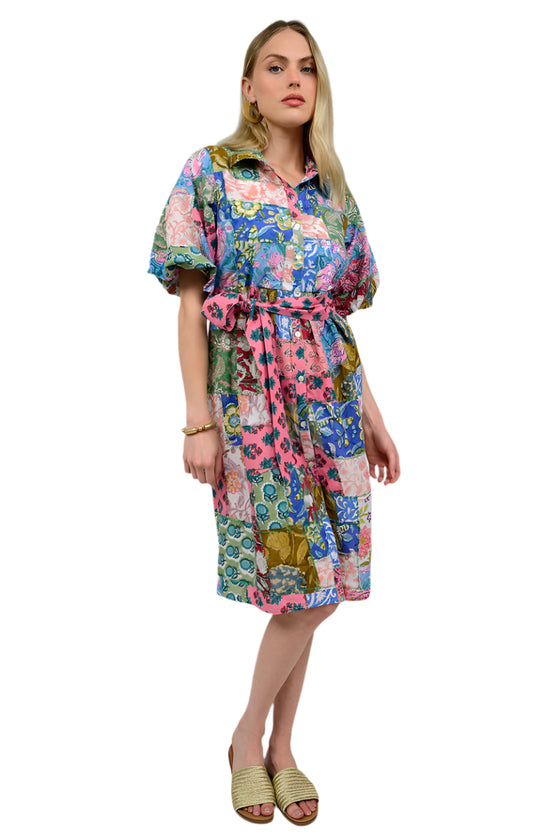 Uncle Frank By Ivy Jane Patchwork Shirt Dress in Multi Style 74579