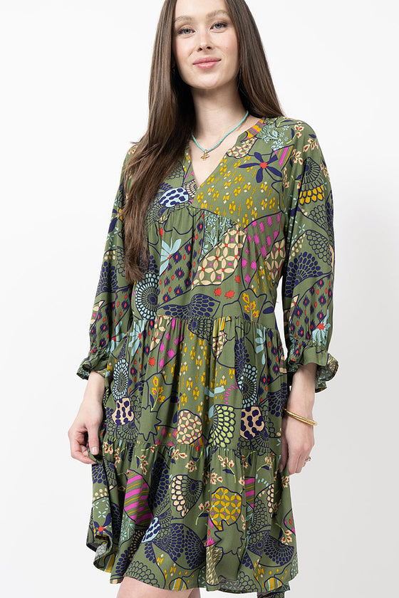 Uncle Frank By Ivy Jane Power in Print Dress in Olive