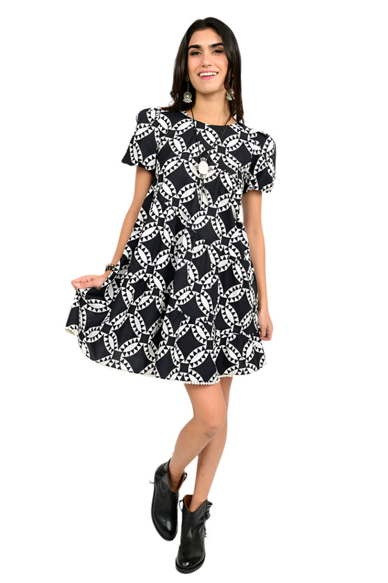 Uncle Frank By Ivy Jane Quality Pattern Black Swing Dress Style 72621