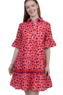  Uncle Frank By Ivy Jane Spotted Leopard Dress in Pink Style 74570