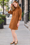 Uncle Frank By Ivy Jane Suede Swing Dress in Brown Style 73704