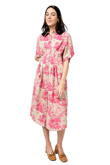  Uncle Frank By Ivy Jane Toile Tucked Dress in Pink Style 72650