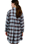 Uncle Frank By Ivy Jane Tucked and Plaid Shirt Dress in Blue Style 73606