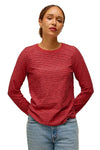 White Stuff Clara Long Sleeve Texture Tee in Pink Multi