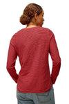 White Stuff Clara Long Sleeve Texture Tee in Pink Multi