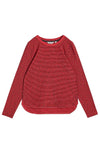 White Stuff Clara Long Sleeve Texture Tee in Pink Multi