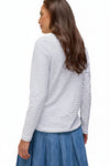 White Stuff Clara Long Sleeve Texture Tee in White Multi