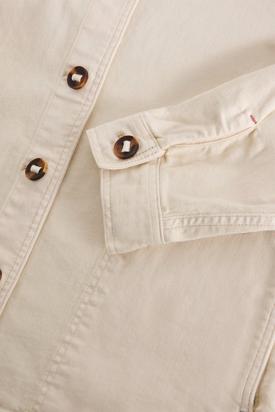 White Stuff Eden Denim Collared Jacket in Light Natural