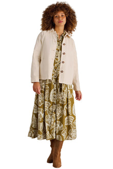  White Stuff Eden Denim Collared Jacket in Light Natural