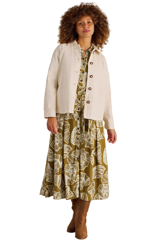 White Stuff Eden Denim Collared Jacket in Light Natural