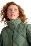 White Stuff Edie Quilted Coat in Dusty Green