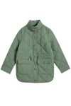 White Stuff Edie Quilted Coat in Dusty Green