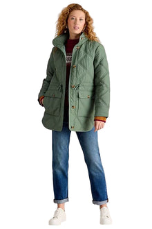  White Stuff Edie Quilted Coat in Dusty Green