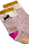 White Stuff Embroidered Ankle Sock in Grey Multi