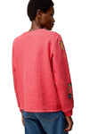 White Stuff Embroidered Sweat Shirt in Mid Pink