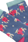 White Stuff Fluffy Ankle Sock in Dark Blue