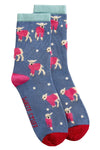 White Stuff Fluffy Ankle Sock in Dark Blue
