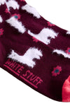 White Stuff Fluffy Ankle Sock in Dark Plum