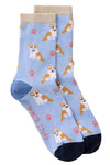 White Stuff Fluffy Corgi Ankle Socks in Blue Multi