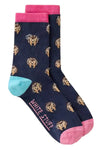 White Stuff Fluffy Hedgehog Ankle Socks in Navy