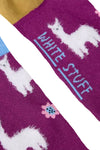White Stuff Fluffy Llama Ankle Socks in Purple