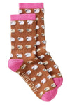 White Stuff Fluffy Mini Sheep Ankle Socks in Dark Orange