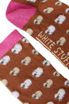 White Stuff Fluffy Mini Sheep Ankle Socks in Dark Orange