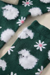 White Stuff Fluffy Sheep Ankle Socks in Dark Green