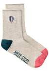 White Stuff Hot Air Balloon Embroidery Ankle Sock
